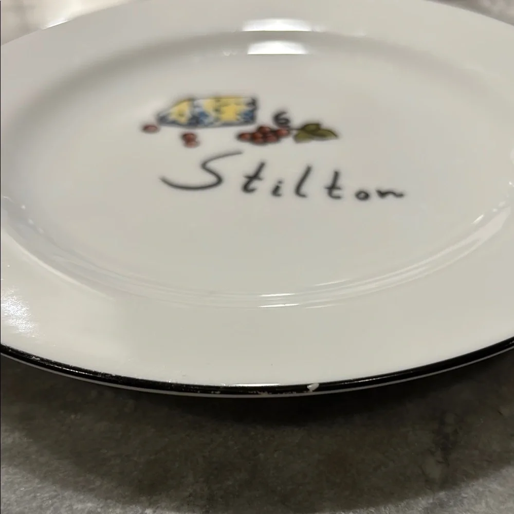 Pottery Barn Stilton White Cheese Plate
